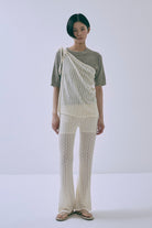 Cut Lace Soft Flare Pants & Layered Skirt Set