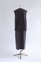 【Set Up】Faux Suede Straight Skirt