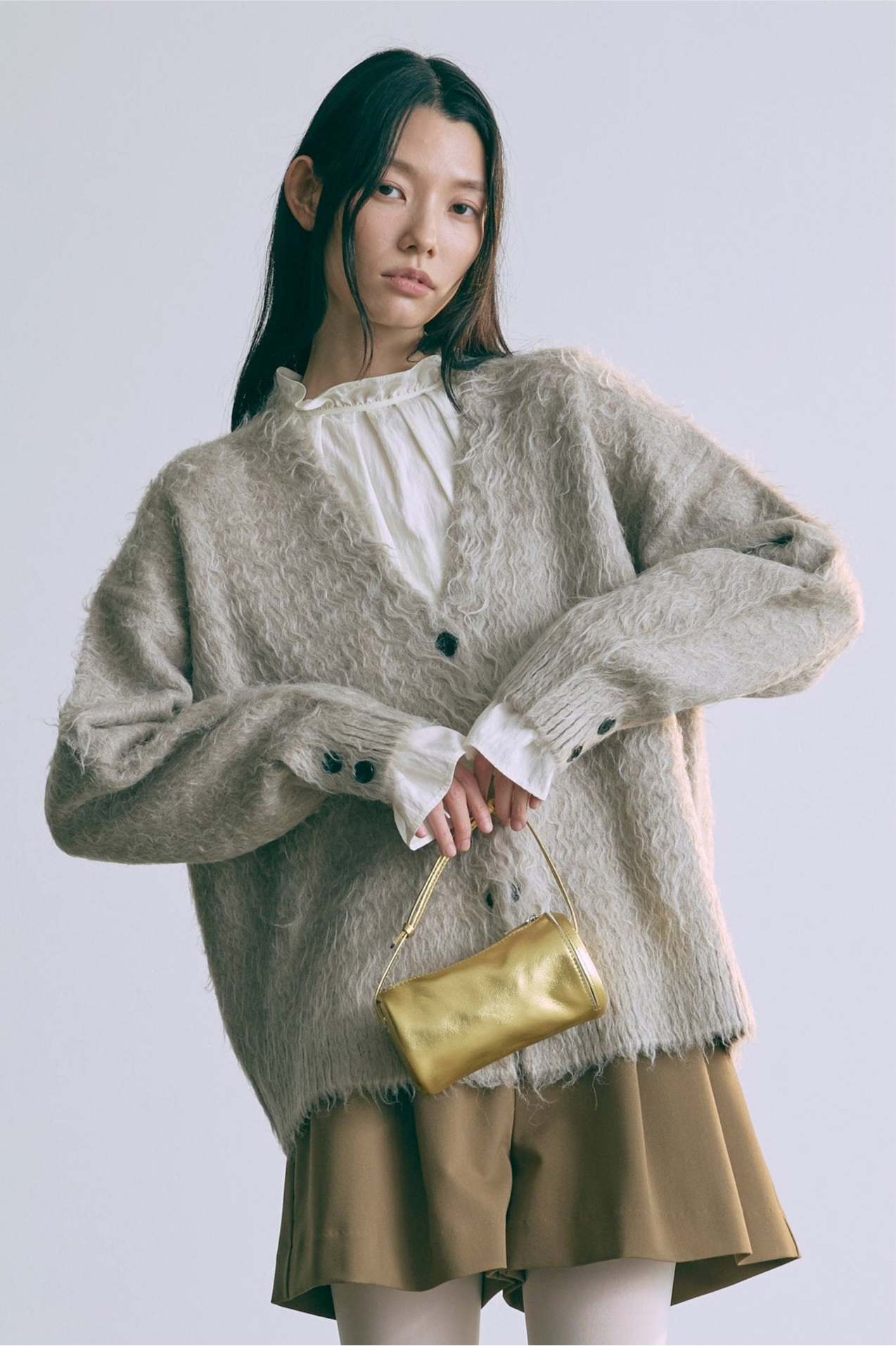 Brashed Shaggy Cardigan