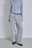 Wide Tuck Pants サックス size:モデルサイズ model:175cm SENPING