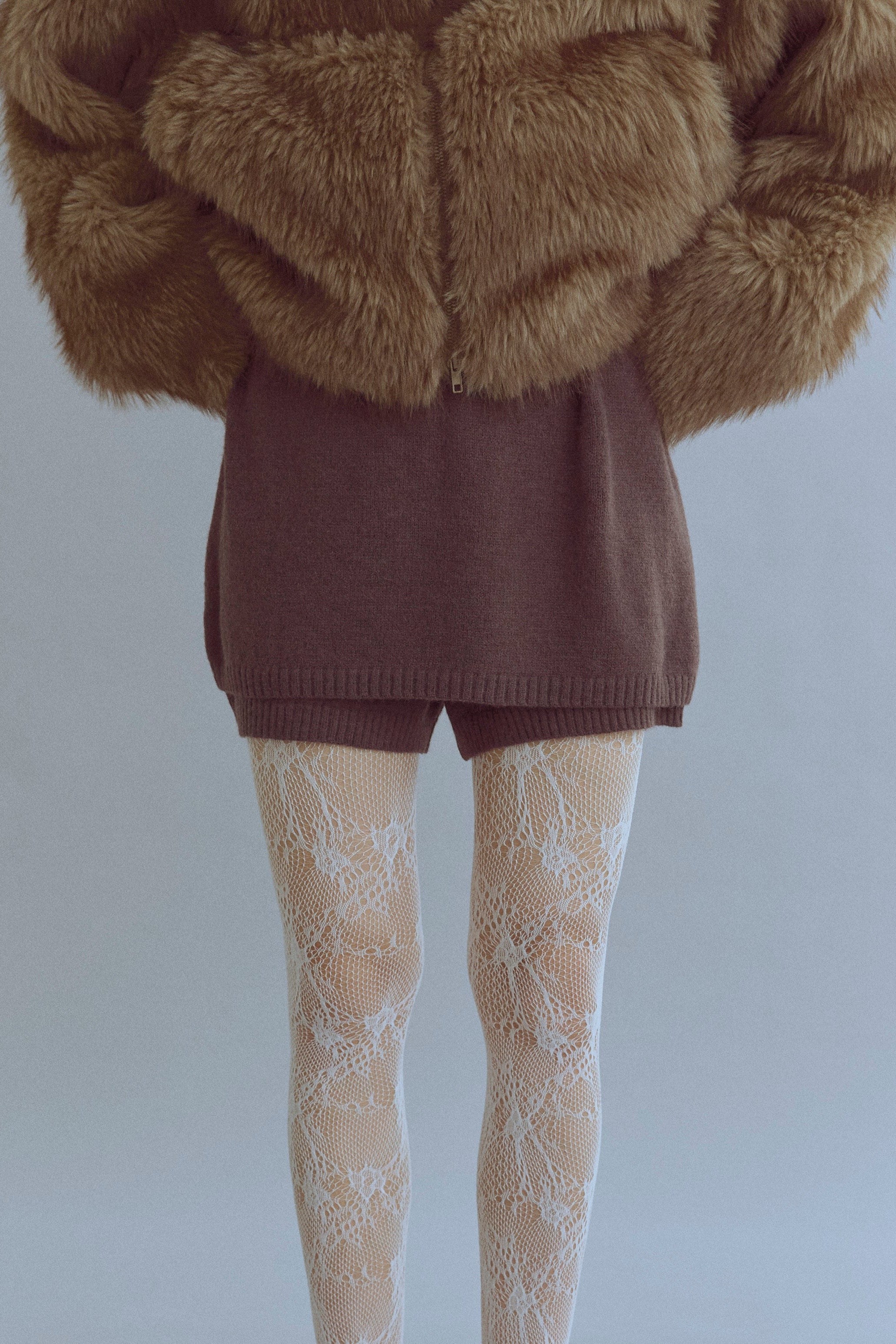 Alpaca-Touch Knit Mini Skirt
