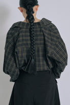 Satin Piping Checked Pajama Shirt