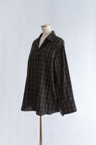 Satin Piping Checked Pajama Shirt