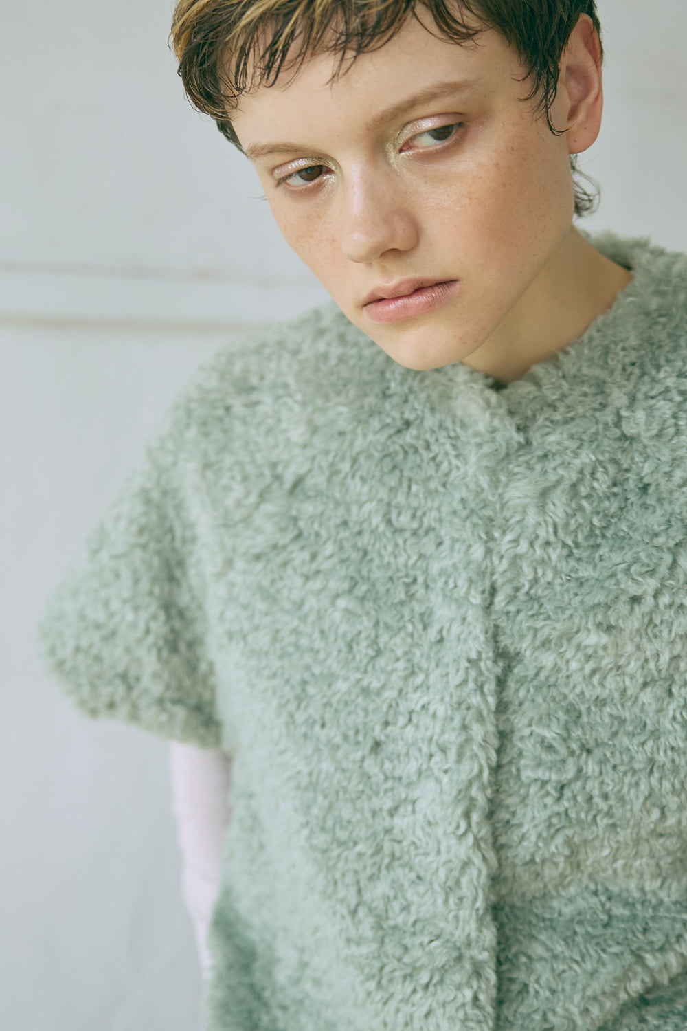 Short Sleeve Fur Jacket