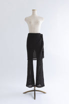 Cut Lace Soft Flare Pants & Layered Skirt Set