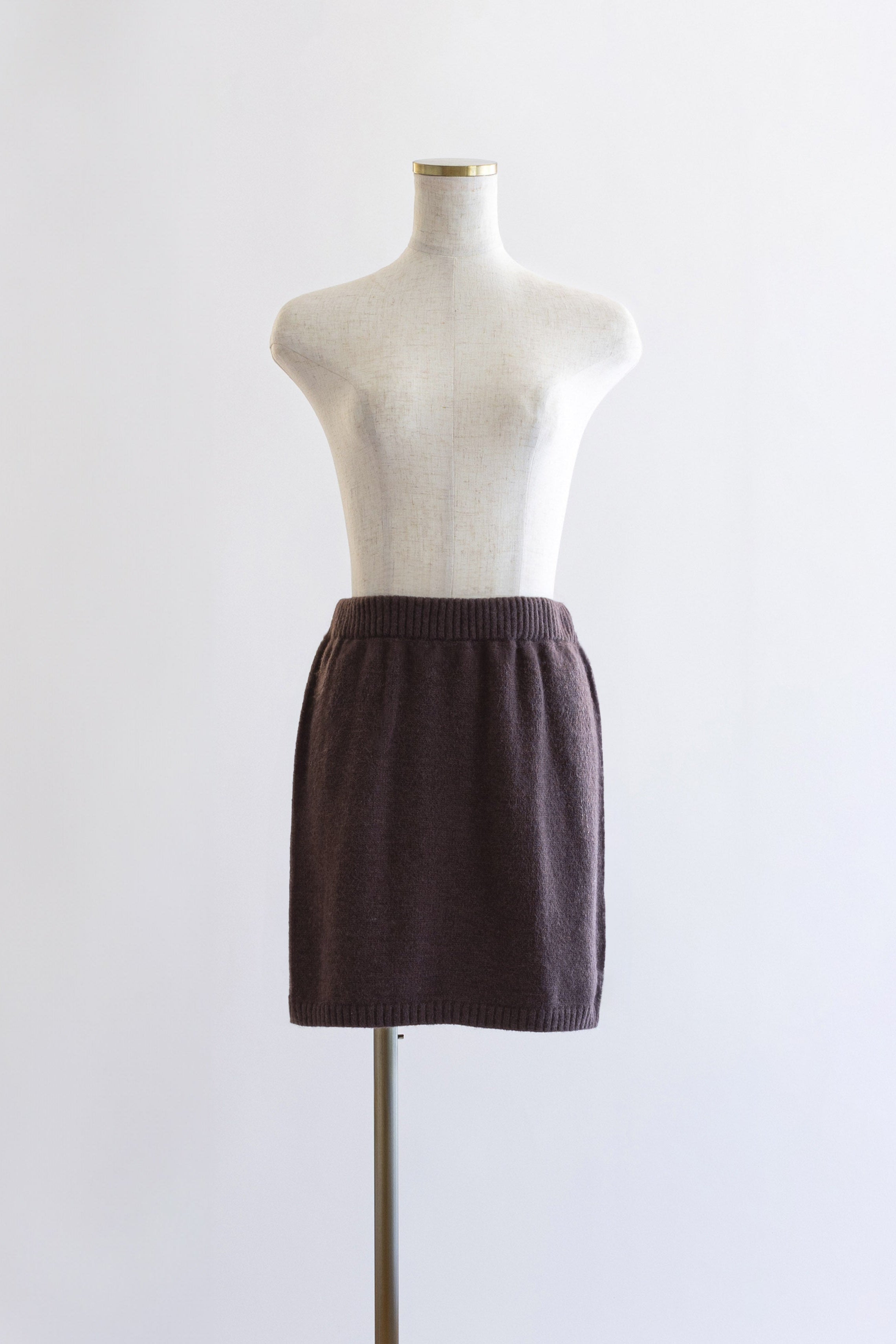 Alpaca-Touch Knit Mini Skirt ブラウン