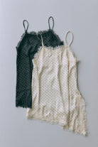 Polka Dot Satin Lace Cami Dress